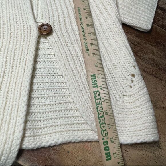 VAMP Vtg Koret Sweater Coat Short Sleeve Cardigan Wool Wood Button Cottagecore S - Picture 6 of 7
